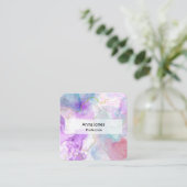 Lila, grüne, rosafarbene Farben Elegant Quadratische Visitenkarte (Stehend Vorderseite)