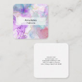 Lila, grüne, rosafarbene Farben Elegant Quadratische Visitenkarte (Vorne/Hinten)
