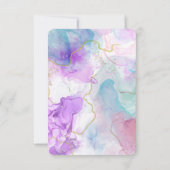 Lila, grüne, rosafarbene Farben Elegant RSVP Karte (Rückseite)