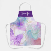 Lila, grüne, rosafarbene Farben Elegant Schürze (Vorderseite)