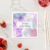 Lila, grüne, rosafarbene Farben Elegant Serviette (Beispiel)