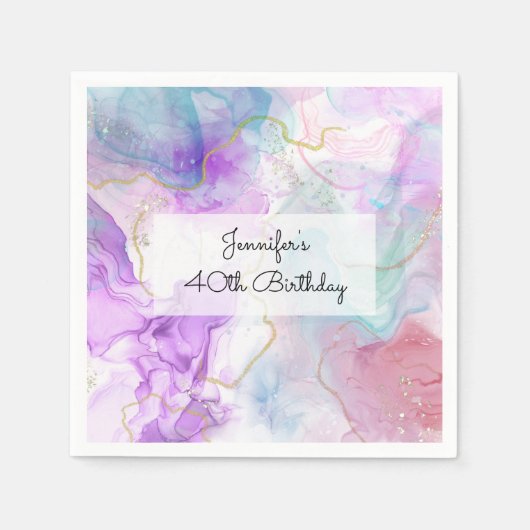 Lila, grüne, rosafarbene Farben Elegant Serviette (Vorderseite)