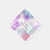 Lila, grüne, rosafarbene Farben Elegant Serviette (Ecke)