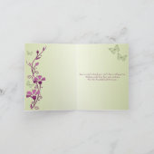 Lila, grüne Schmetterlingsflora Dankeschön Karte (Innenseite)