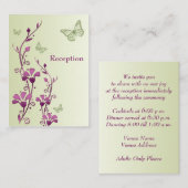 Lila, grüne Schmetterlingskarte Begleitkarte (Vorne/Hinten)