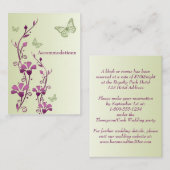 Lila, grüne Schmetterlingskarte Begleitkarte (Vorne/Hinten)