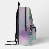 Lila Grüne Schmetterlingsmarine Bedruckter Rucksack (Links)