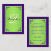 Lila, grüne Scroll-Empfang-Abschlusskarte Begleitkarte (Vorne/Hinten)