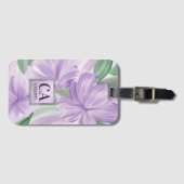 Lila-Grüne Silber-Glitzer-Monogramm Gepäckanhänger (Vorderseite (Horizontal))