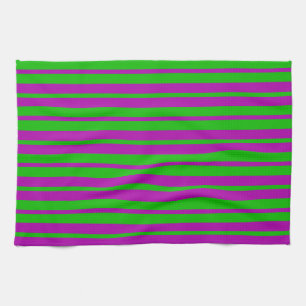Lila Grüne Stylische Streifen Muster Design Geschirrtuch
