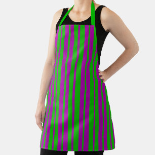 Lila Grüne Stylische Streifen Muster Design Schürze