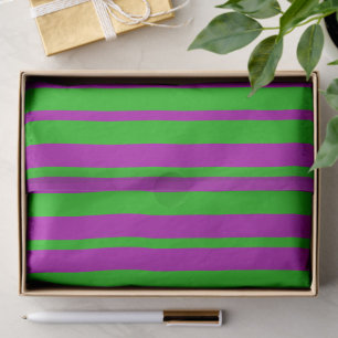 Lila Grüne Stylische Streifen Muster Design Seidenpapier