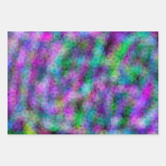 Lila, grüne und blaue Fluid Art Abstrakt Geburtsta Geschenkpapier Set (Vorderseite 3)