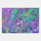 Lila, grüne und blaue Fluid Art Abstrakt Geburtsta Geschenkpapier Set (Vorderseite 2)