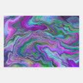 Lila, grüne und blaue Fluid Art Abstrakt Geburtsta Geschenkpapier Set (Vorderseite)