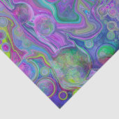 Lila, grüne und blaue Fluid Art Bokeh Marmor Seidenpapier (Detail)