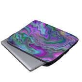 Lila, grüne und blaue Fluid Art Laptopschutzhülle (Vorne Knopf)