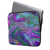 Lila, grüne und blaue Fluid Art Laptopschutzhülle (Vorderseite Links)