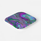 Lila, grüne und blaue Fluid Art Marmor Pappteller (Gewinkelt)