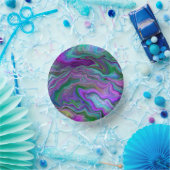 Lila, grüne und blaue Fluid Art Marmor Pappteller (Party)