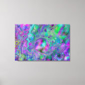 Lila, grüne und blaue Marmor Bokeh Fluid Art Leinwanddruck (Vorderseite)