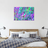 Lila, grüne und blaue Marmor Bokeh Fluid Art Leinwanddruck (Insitu (Schlafzimmer))