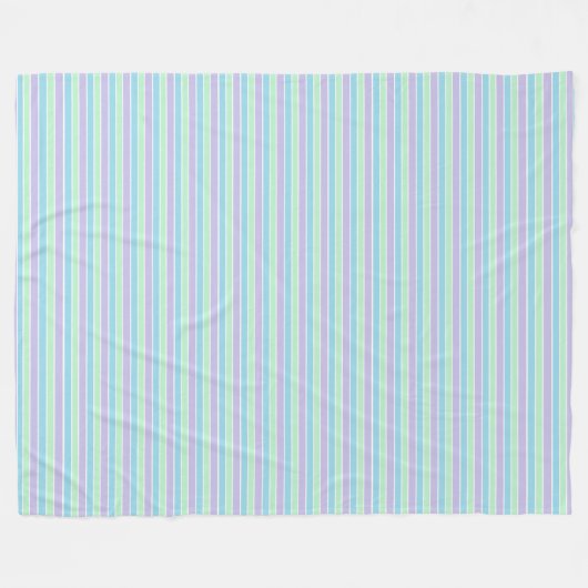 Lila grüne und blaue Pastellstreifen Fleecedecke (Vorderseite (Horizontal))