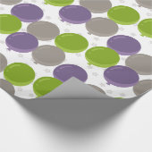Lila Grüne und Graue Bollons Geschenkpapier (Ecke)