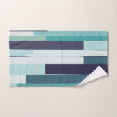 Lila, grüne und türkisfarbene Abstrakte Streifen Badhandtuch Set (Handtuch)