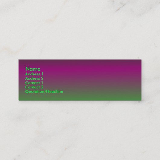 Lila - grüne Visitenkarte (Vorderseite)