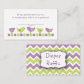 Lila grüne Vogelschutzkarten - Windeln Begleitkarte (Vorne/Hinten)