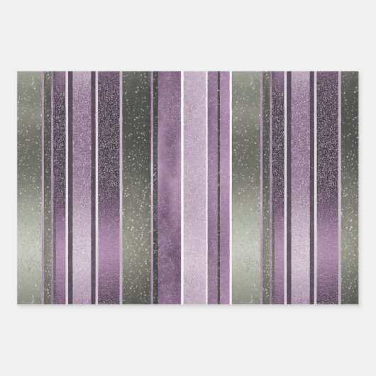 Lila Grüne Weihnachtsmuster #12#24#27 ID1009 Geschenkpapier Set (Vorderseite)