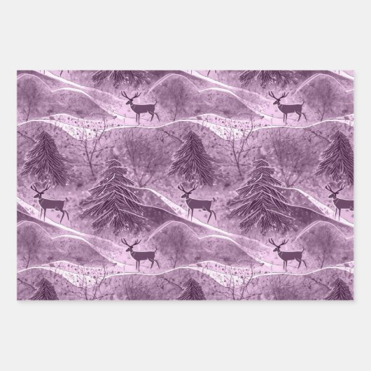 Lila Grüne Weihnachtsmuster #13#29#33 ID1009 Geschenkpapier Set (Vorderseite 2)