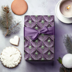 Lila Grüne Weihnachtsmuster#16 ID1009 Geschenkpapier