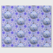 Lila grüne Weihnachtsschmuck Lila weiße Süßigkeite Geschenkpapier (Flach)