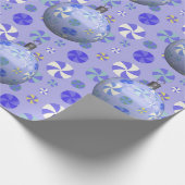 Lila grüne Weihnachtsschmuck Lila weiße Süßigkeite Geschenkpapier (Ecke)