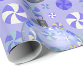 Lila grüne Weihnachtsschmuck Lila weiße Süßigkeite Geschenkpapier (Rolleneckpunkt)