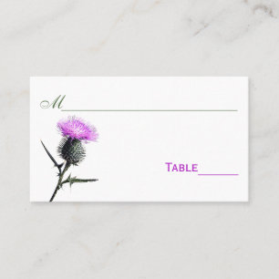Lila, grüne, weiße Blume Platzkarten