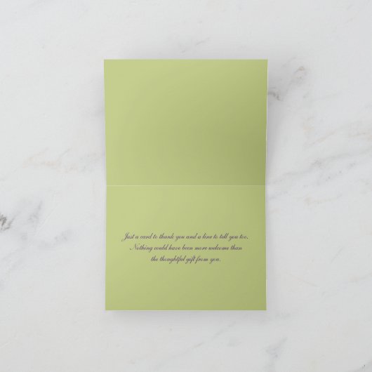 Lila, grüne, weiße Damaskus Danke Note Card (Innenseite)