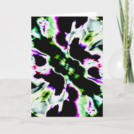 Lila-grüne Weiße Lacy Abstrakt-Petal-Blume Karte