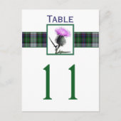 Lila, grüne, weiße Tartan-Tischnummer Postkarte (Vorderseite)