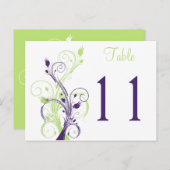 Lila grüne weiße Tischnummer Postkarte (Vorne/Hinten)