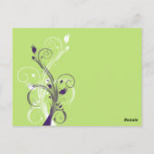 Lila grüne weiße Tischnummer Postkarte (Rückseite)