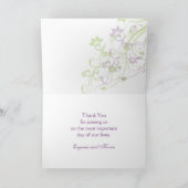 Lila grüne Wirbel Hochzeit Dankeschön-Karte Dankeskarte (Innenseite)