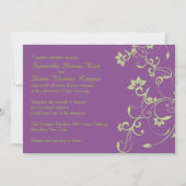 Lila grüne Wirbel Hochzeitsreise Einladung (Rückseite)