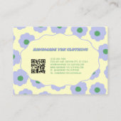 Lila Grüne Y2K Blume Handgefertigte Kleidung Visitenkarte (Rückseite)