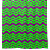 Lila Grüner Chevron-Zickzack-Design  Duschvorhang (Vorderseite)