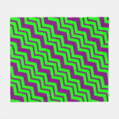 Lila Grüner Chevron-Zickzack-Design Fleecedecke (Vorderseite (Horizontal))
