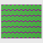 Lila Grüner Chevron-Zickzack-Design  Geschenkpapier (Flach)