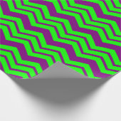 Lila Grüner Chevron-Zickzack-Design  Geschenkpapier (Ecke)